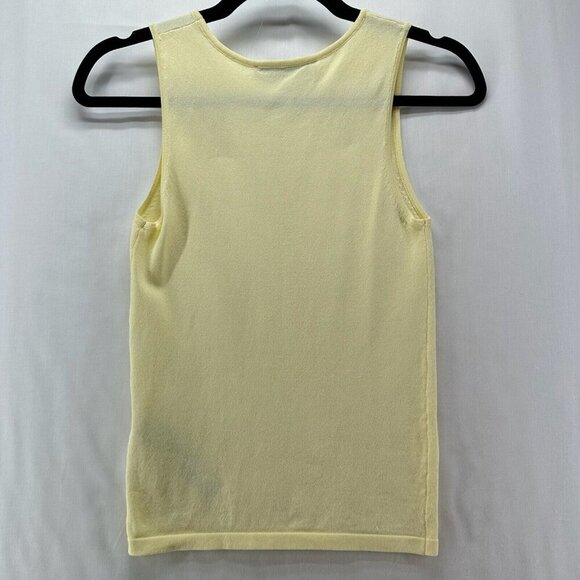 ZARA Sweater Womens Sz S Ribbed Tank Round Neck Sleeveless Viscose Nylon Yellow - Picture 2 of 10